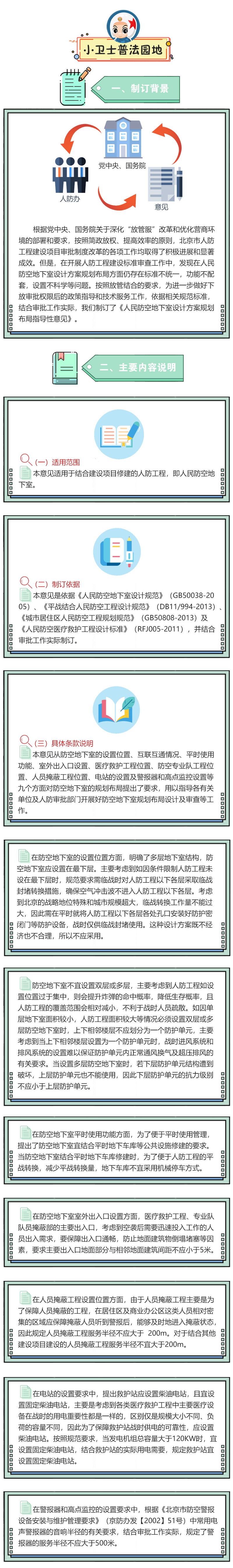 小卫士普法园地 关于《人民防空地下室设计方案规划布局指导性意见》的解读